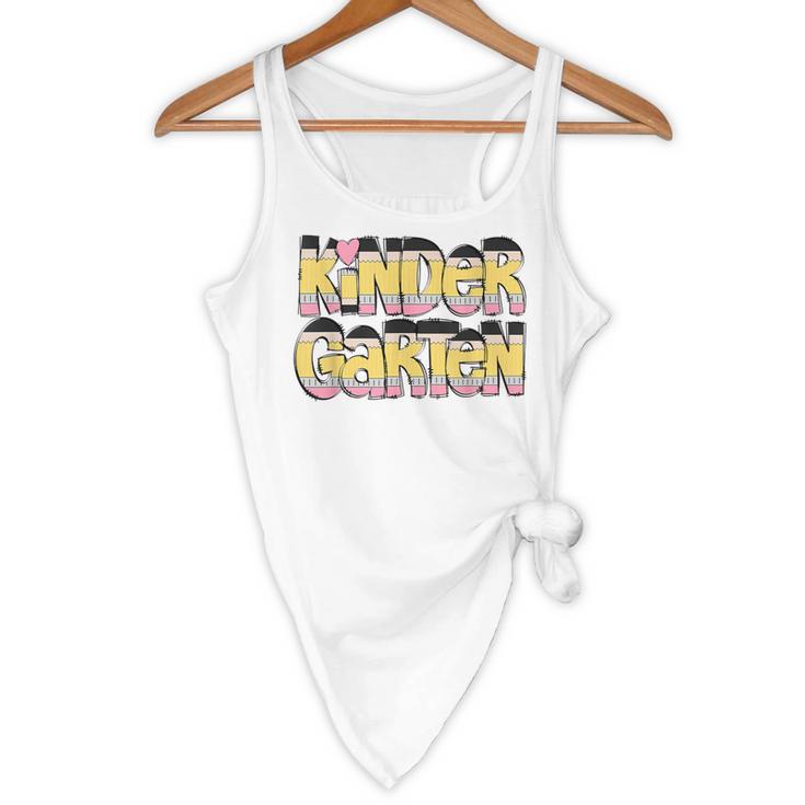 Kindergarten Pencil First Day Of School Teacher Toddler Kids Flowy Tank, novelty gifts, funny gifts