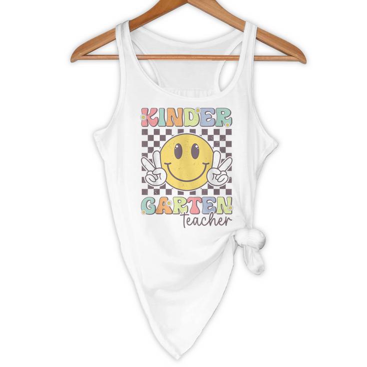 Kindergarten Teacher Team Hippie Smile Face Back To School Flowy Tank, novelty gifts, funny gifts Kindergarten Teacher Team Hippie Smile Face Back To School Flowy Tank, novelty gifts, funny gifts