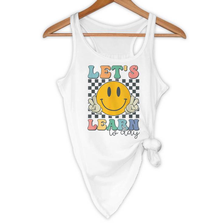 Let's Learn Today Smile Face Back To School For Teacher Kids Flowy Tank, novelty gifts, funny gifts Let's Learn Today Smile Face Back To School For Teacher Kids Flowy Tank, novelty gifts, funny gifts