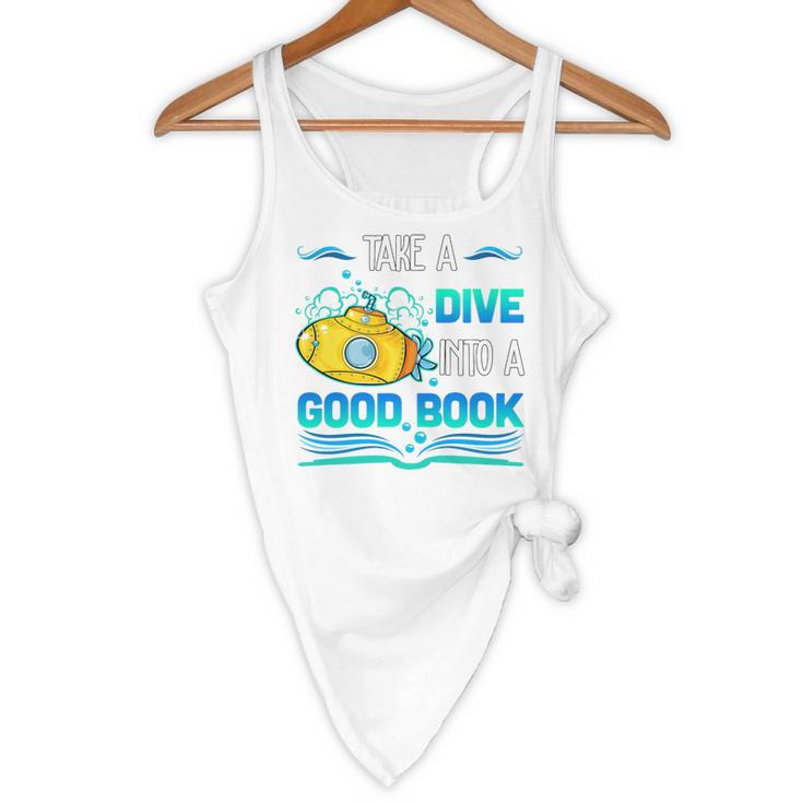 Librarian Teacher Dive Into A Good Book Reading Premium Tri-Blend Flowy Tank, novelty gifts, funny gifts Librarian Teacher Dive Into A Good Book Reading Premium Tri-Blend Flowy Tank, novelty gifts, funny gifts