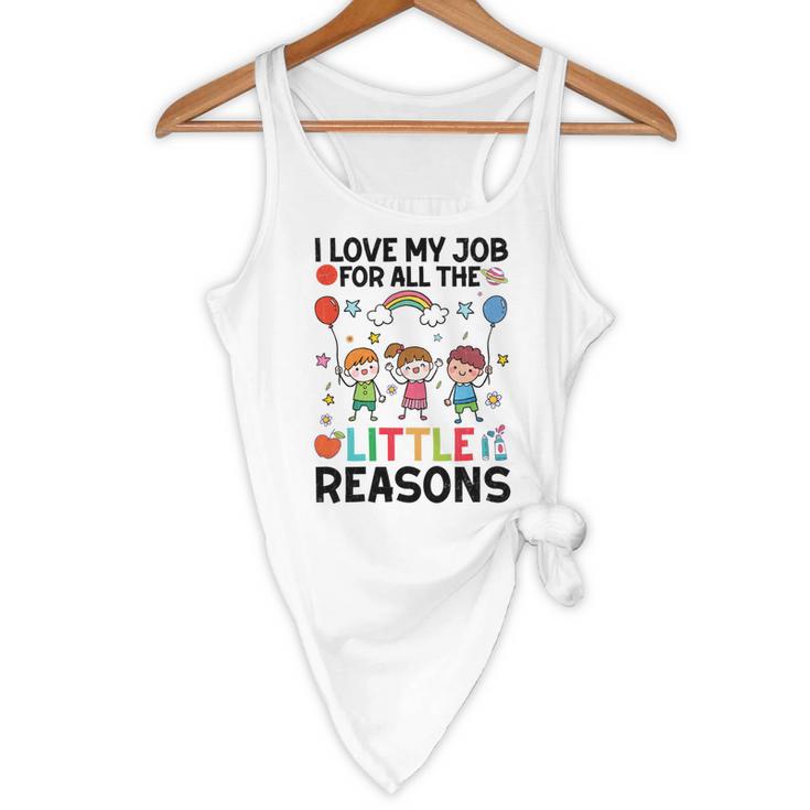 Love Job For Little Reasons Daycare Teacher Graphic Flowy Tank, novelty gifts, funny gifts Love Job For Little Reasons Daycare Teacher Graphic Flowy Tank, novelty gifts, funny gifts