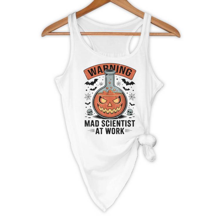 Mad Scientist Pumpkin Science Teacher Halloween Costume Kids Flowy Tank, novelty gifts, funny gifts