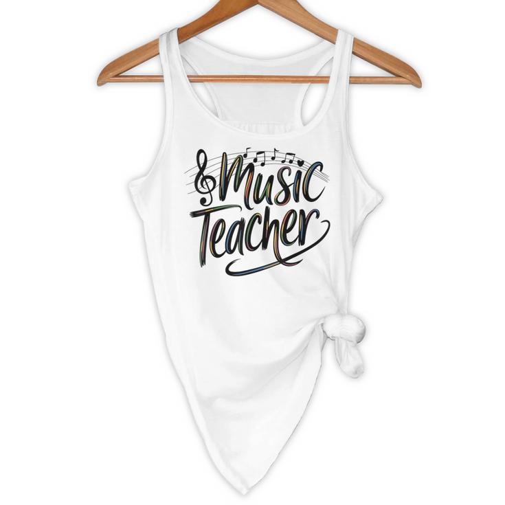 Music Teacher For Women Elementary First Day Of School Flowy Tank, novelty gifts, funny gifts Music Teacher For Women Elementary First Day Of School Flowy Tank, novelty gifts, funny gifts