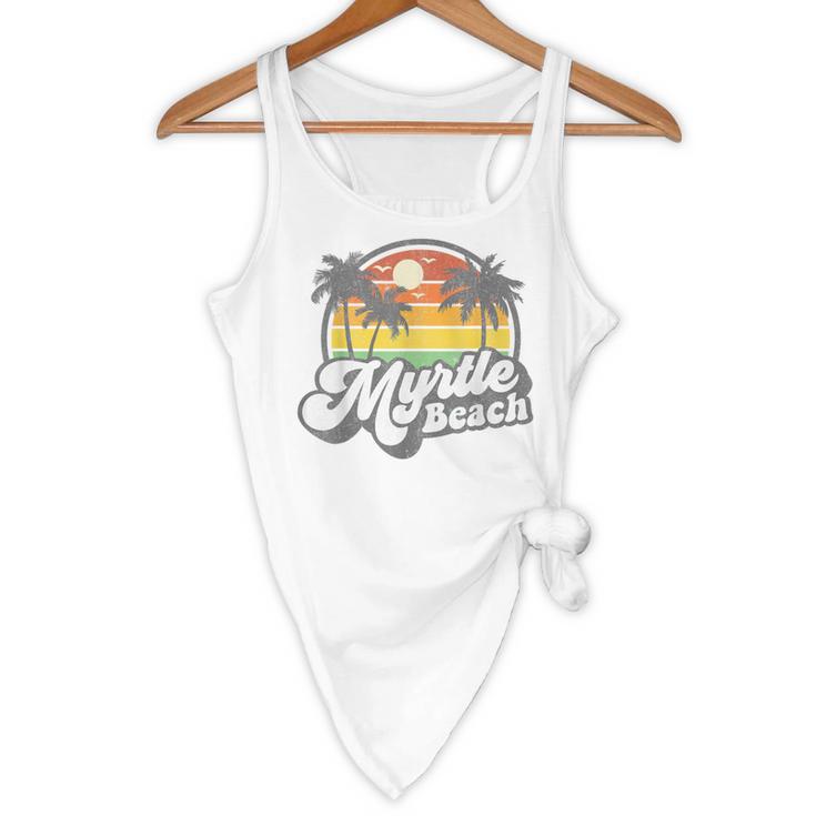 Myrtle Beach South Carolina Retro 70s Vintage Vacation Flowy Tank, novelty gifts, funny gifts