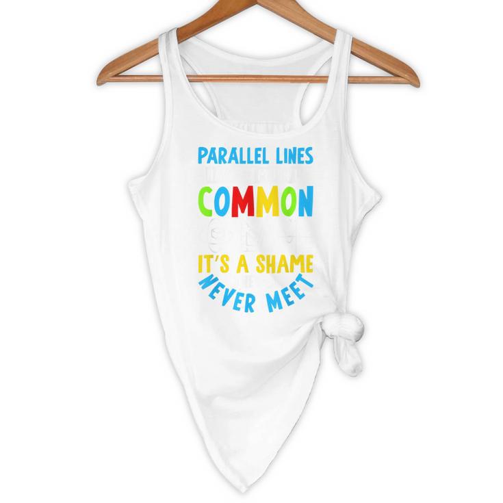 Parallel Lines Math Pun – Teacher Humor Flowy Tank, novelty gifts, funny gifts