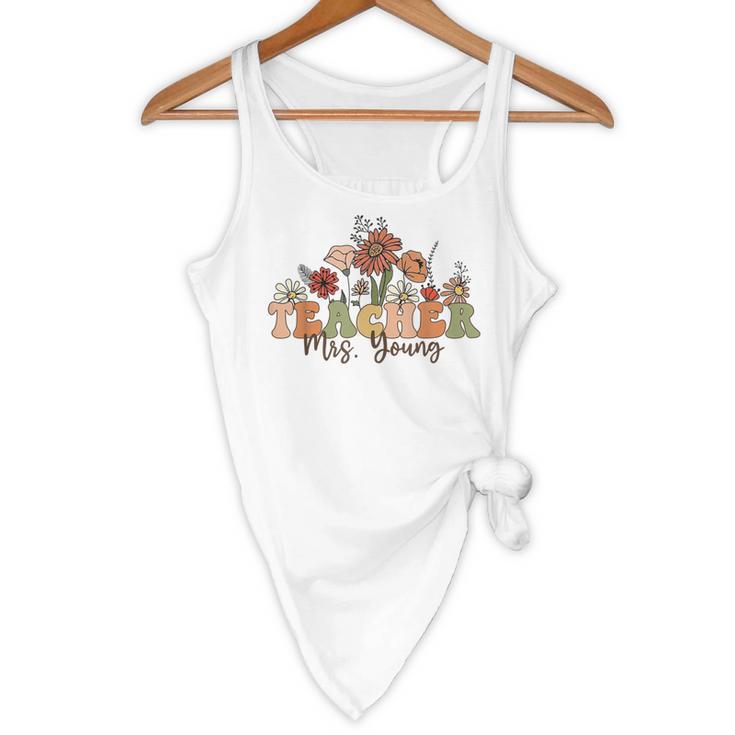Personalized Name Teacher Mrs Young Back To School Custom Flowy Tank, novelty gifts, funny gifts