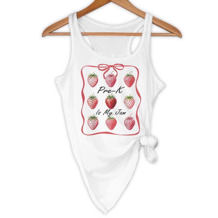 Pre K Is My Jam Teacher Team Crew Preschool Cute Strawberry Flowy Tank, novelty gifts, funny gifts Pre K Is My Jam Teacher Team Crew Preschool Cute Strawberry Flowy Tank, novelty gifts, funny gifts
