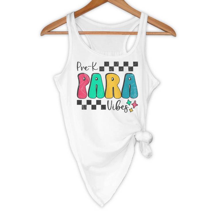 Pre-K Paraprofessional Teacher Back To School Vibes Flowy Tank, novelty gifts, funny gifts Pre-K Paraprofessional Teacher Back To School Vibes Flowy Tank, novelty gifts, funny gifts