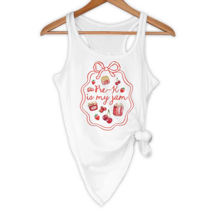 Preschool Pre-K Is My Jam Strawberry Girl Teacher Kids Flowy Tank, novelty gifts, funny gifts