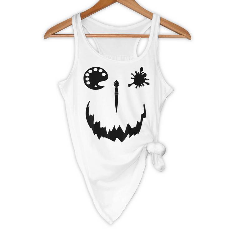 Pumpkin Artist Halloween Art Teacher Flowy Tank, novelty gifts, funny gifts