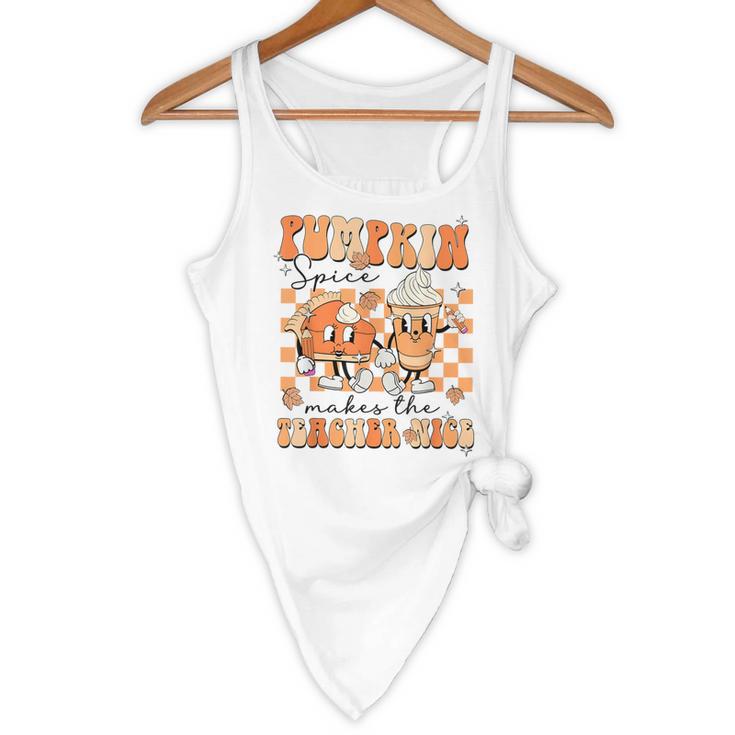 Pumpkin Spice Makes The Teacher Nice Teacher Graduation Flowy Tank, novelty gifts, funny gifts