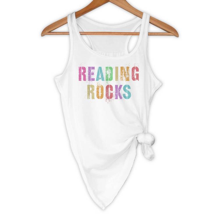 READING ROCKS English Teacher ELA ABCD Read Star Kinder Flowy Tank, novelty gifts, funny gifts READING ROCKS English Teacher ELA ABCD Read Star Kinder Flowy Tank, novelty gifts, funny gifts