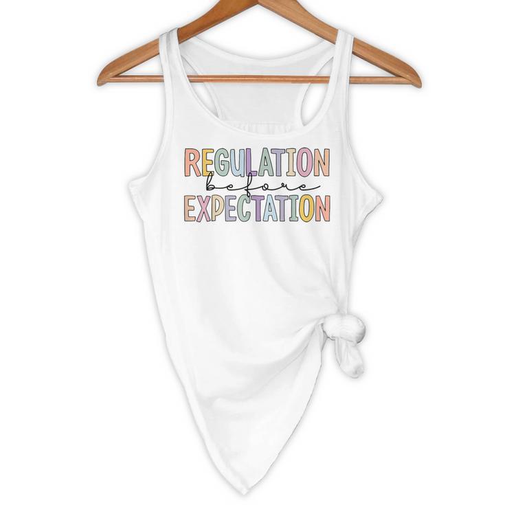 Regulation Before Expectation Occupational Therapy Teacher Flowy Tank, novelty gifts, funny gifts