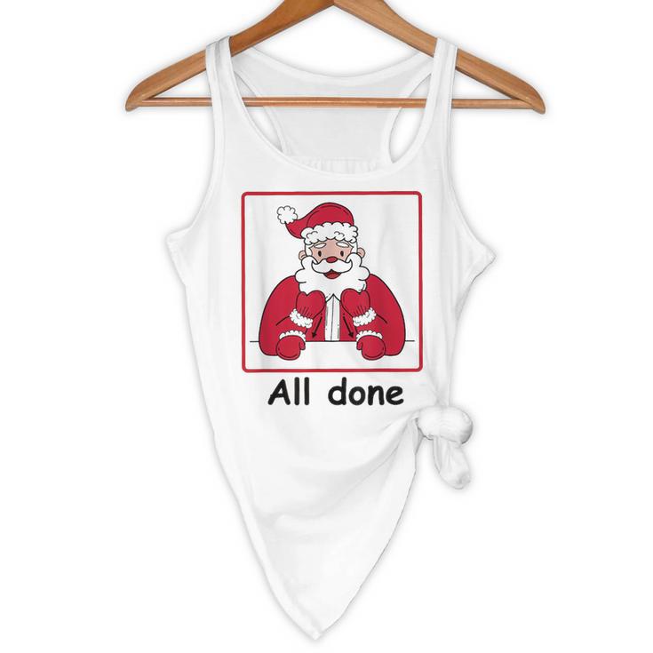 Retro All Done Christmas Special Ed Teacher Team Santa Women Flowy Tank, novelty gifts, funny gifts