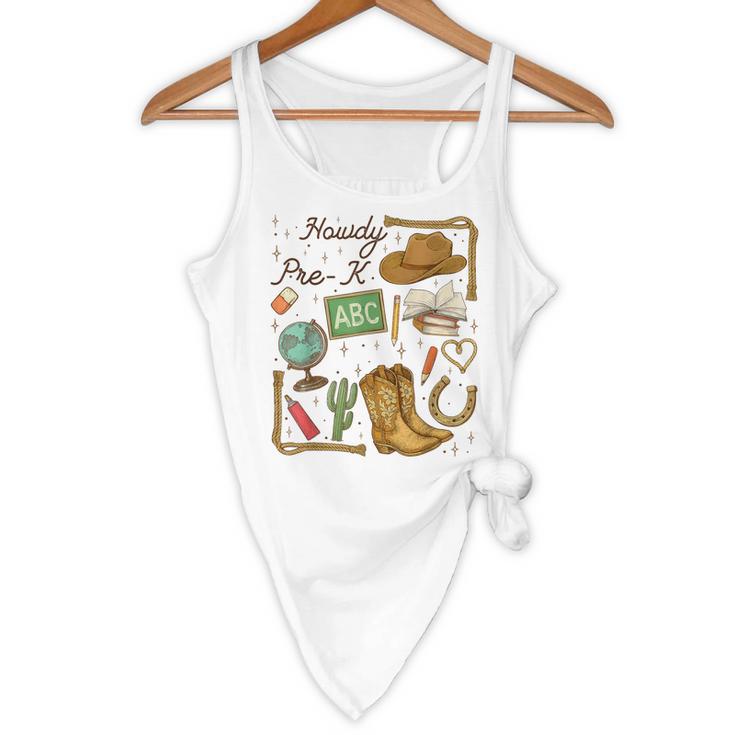 Retro Howdy Pre-K Back To School Western Teacher Flowy Tank, novelty gifts, funny gifts Retro Howdy Pre-K Back To School Western Teacher Flowy Tank, novelty gifts, funny gifts