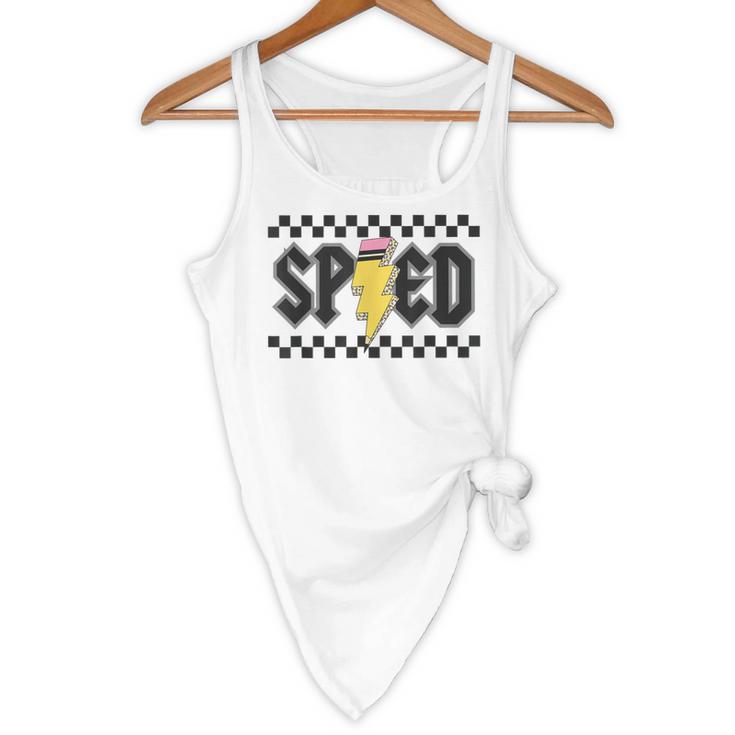 Retro SPED Teacher Pencil Lightning Bolt Back To School Flowy Tank, novelty gifts, funny gifts Retro SPED Teacher Pencil Lightning Bolt Back To School Flowy Tank, novelty gifts, funny gifts