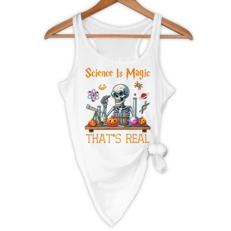 Science Is Magic Halloween Skeleton Students Teacher Flowy Tank, novelty gifts, funny gifts
