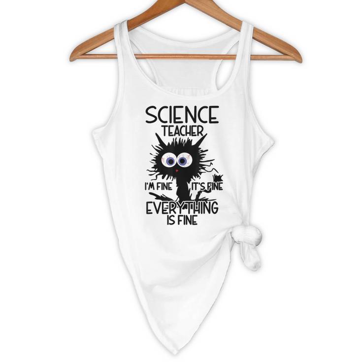 Science Teacher Appreciation Merch -Adults -Youth Grey Classic Fit Modern Science Theme Cartoon Flowy Tank, novelty gifts, funny gifts