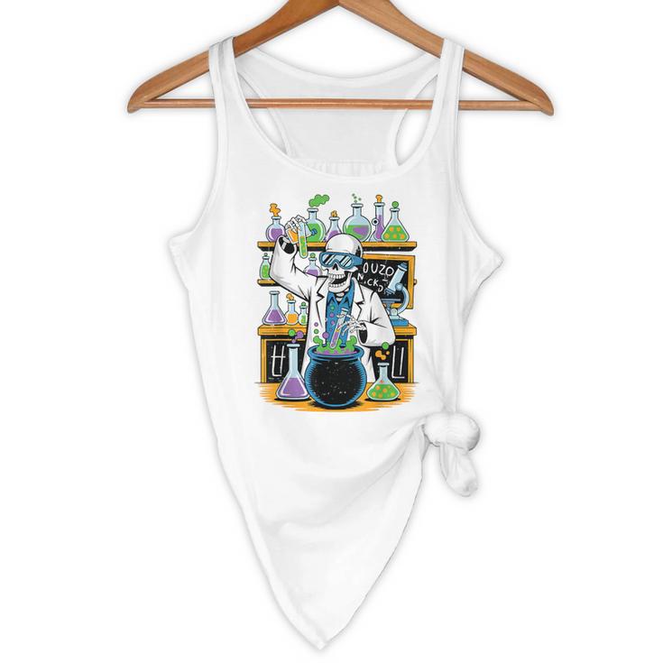 Skeleton Mad Scientist Halloween Costume Science Teacher Flowy Tank, novelty gifts, funny gifts Skeleton Mad Scientist Halloween Costume Science Teacher Flowy Tank, novelty gifts, funny gifts