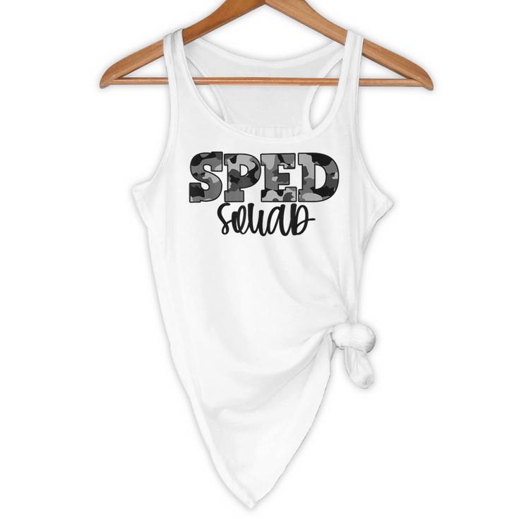 Special Education Squad Camo SPED Teacher Flowy Tank, novelty gifts, funny gifts