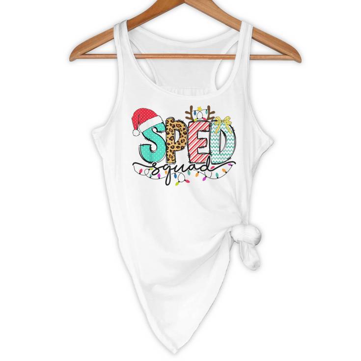 SPED Squad Special Education Teacher Autism Christmas Women Flowy Tank, novelty gifts, funny gifts