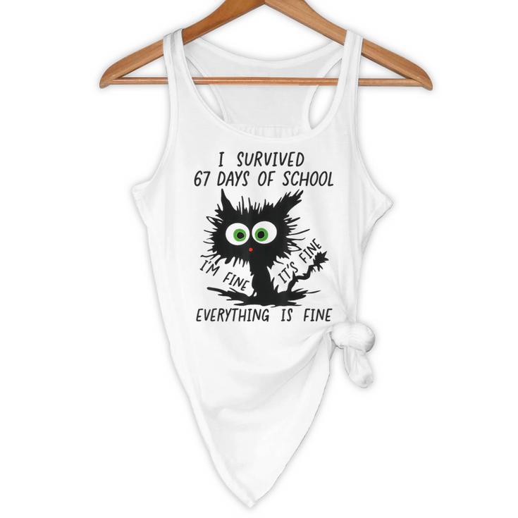 I Survived 67 Days Of School Teachers Students Humor Flowy Tank, novelty gifts, funny gifts I Survived 67 Days Of School Teachers Students Humor Flowy Tank, novelty gifts, funny gifts
