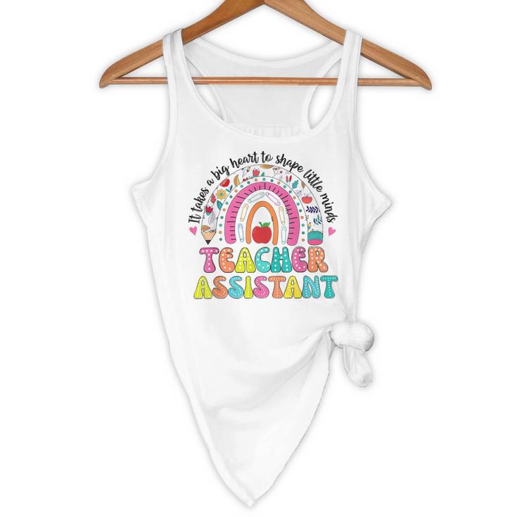 It Takes A Big Heart To Shape Little Minds Teacher Assistant Flowy Tank, novelty gifts, funny gifts It Takes A Big Heart To Shape Little Minds Teacher Assistant Flowy Tank, novelty gifts, funny gifts