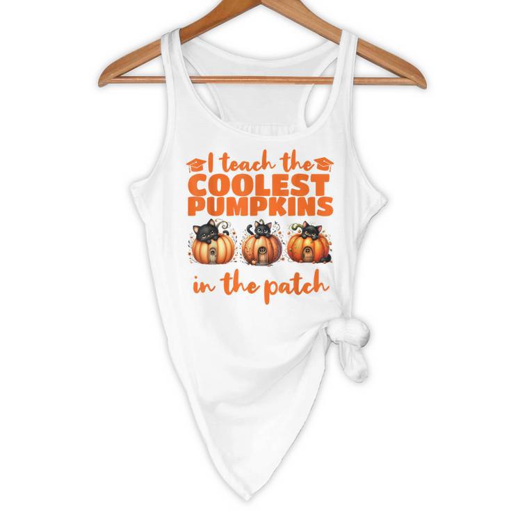 I Teach The Cutest Pumpkins Halloween Teacher Cat Lover Flowy Tank, novelty gifts, funny gifts I Teach The Cutest Pumpkins Halloween Teacher Cat Lover Flowy Tank, novelty gifts, funny gifts