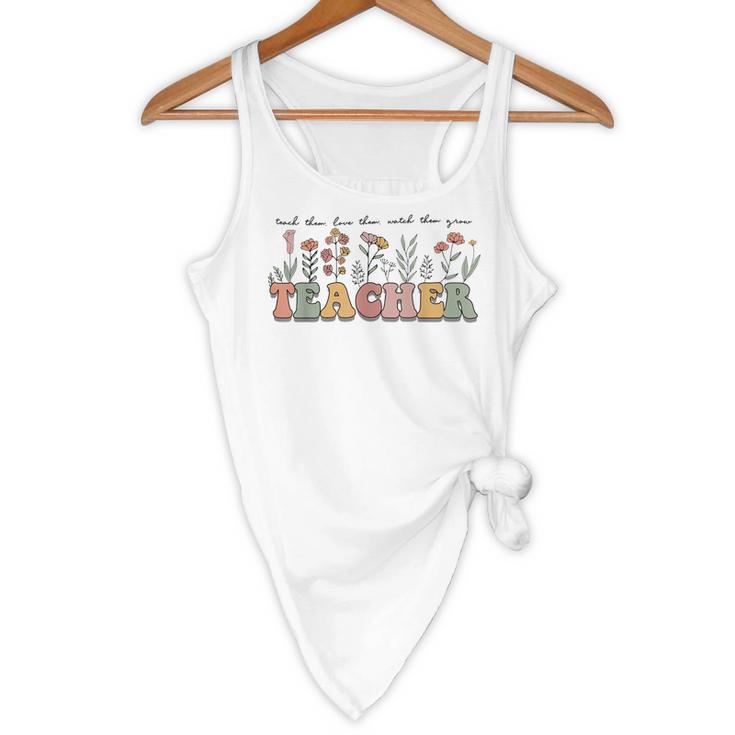 Teach Them Love Them Watch Them Grow Teacher Flowy Tank, novelty gifts, funny gifts Teach Them Love Them Watch Them Grow Teacher Flowy Tank, novelty gifts, funny gifts