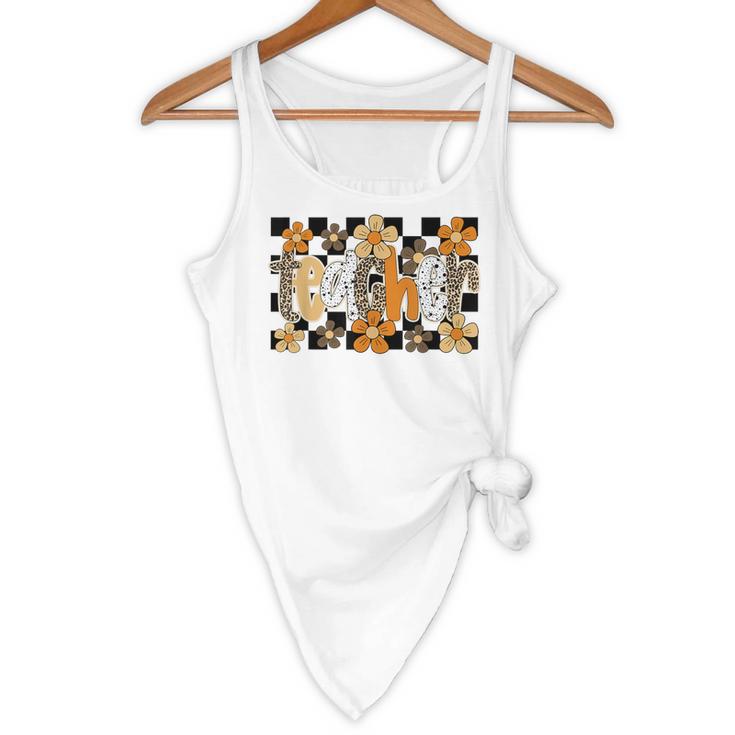 Teacher Appreciation Boho Floral Leopard Checkered Flowy Tank, novelty gifts, funny gifts Teacher Appreciation Boho Floral Leopard Checkered Flowy Tank, novelty gifts, funny gifts