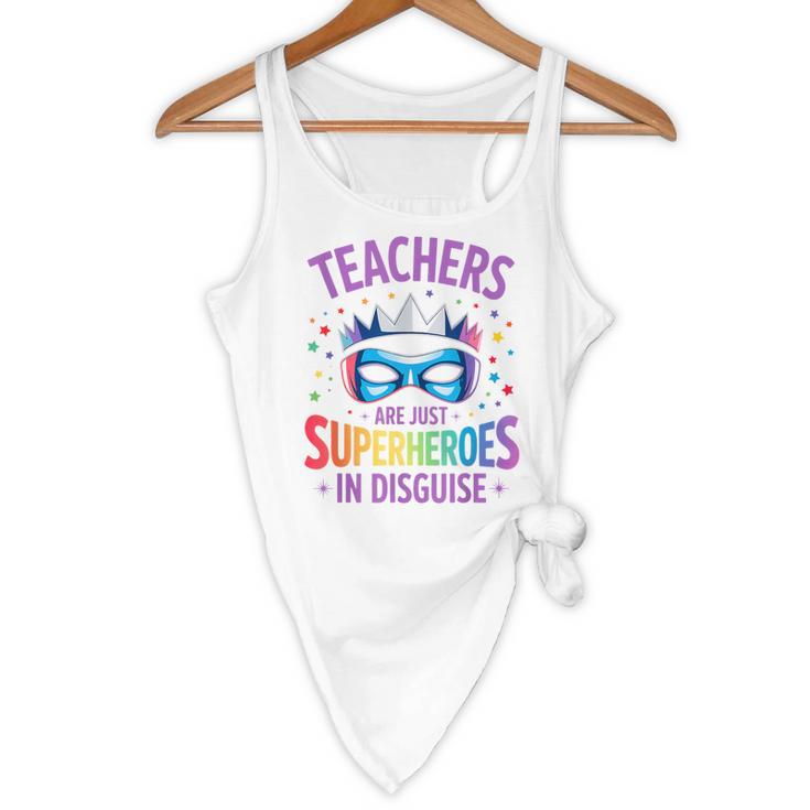 Teachers Are Just Superheroes In Disguise Back To School Flowy Tank, novelty gifts, funny gifts Teachers Are Just Superheroes In Disguise Back To School Flowy Tank, novelty gifts, funny gifts