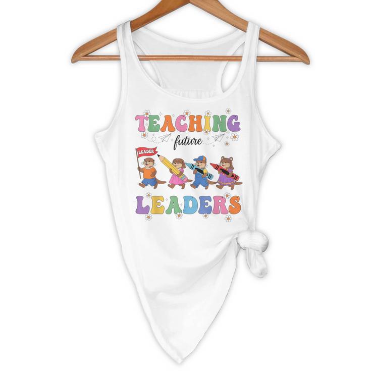 Teaching Future Leaders Otter Back To School Teacher Flowy Tank, novelty gifts, funny gifts