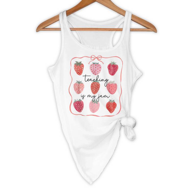 Teaching Is My Jam Teacher Team Crew Cute Strawberry Girls Flowy Tank, novelty gifts, funny gifts Teaching Is My Jam Teacher Team Crew Cute Strawberry Girls Flowy Tank, novelty gifts, funny gifts