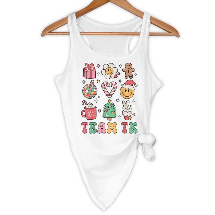 Team TK Teacher Christmas Groovy Smile Face Girl Boy Kid TK Flowy Tank, novelty gifts, funny gifts Team TK Teacher Christmas Groovy Smile Face Girl Boy Kid TK Flowy Tank, novelty gifts, funny gifts