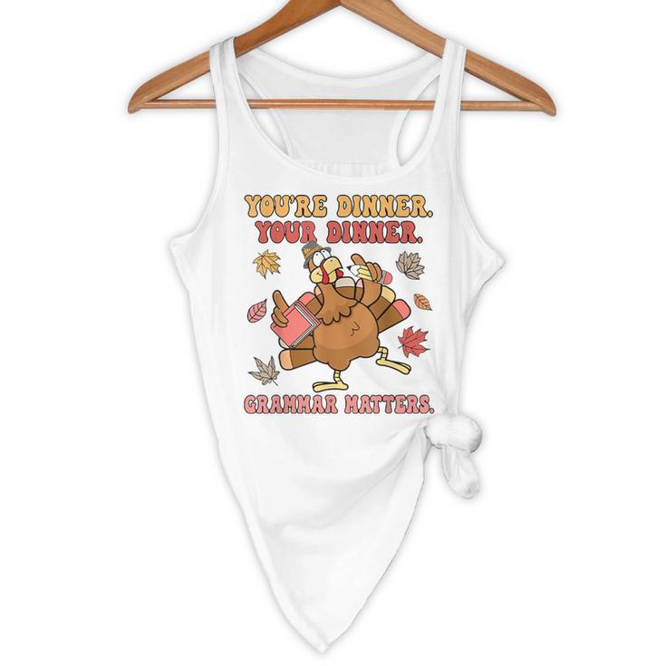Thanksgiving Grammar Thankful English Teacher Fall Turkey Flowy Tank, novelty gifts, funny gifts Thanksgiving Grammar Thankful English Teacher Fall Turkey Flowy Tank, novelty gifts, funny gifts