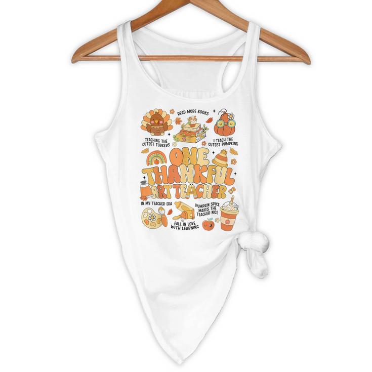 Thanksgiving One Thankful Art Teacher Fall Groovy Men Women Flowy Tank, novelty gifts, funny gifts Thanksgiving One Thankful Art Teacher Fall Groovy Men Women Flowy Tank, novelty gifts, funny gifts
