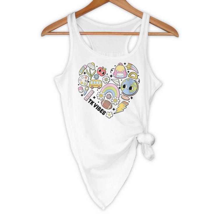 TK Vibes Back To School TK Kid Girl TK Team TK Teacher Women Flowy Tank, novelty gifts, funny gifts