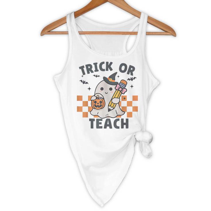 Trick Or Teach Teacher Flowy Tank, novelty gifts, funny gifts Trick Or Teach Teacher Flowy Tank, novelty gifts, funny gifts