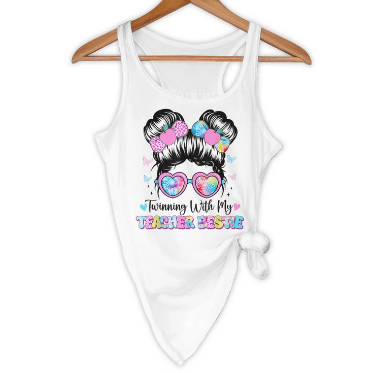 Twinning With My Teacher Bestie Twin Day Friends Teacher Flowy Tank, novelty gifts, funny gifts Twinning With My Teacher Bestie Twin Day Friends Teacher Flowy Tank, novelty gifts, funny gifts