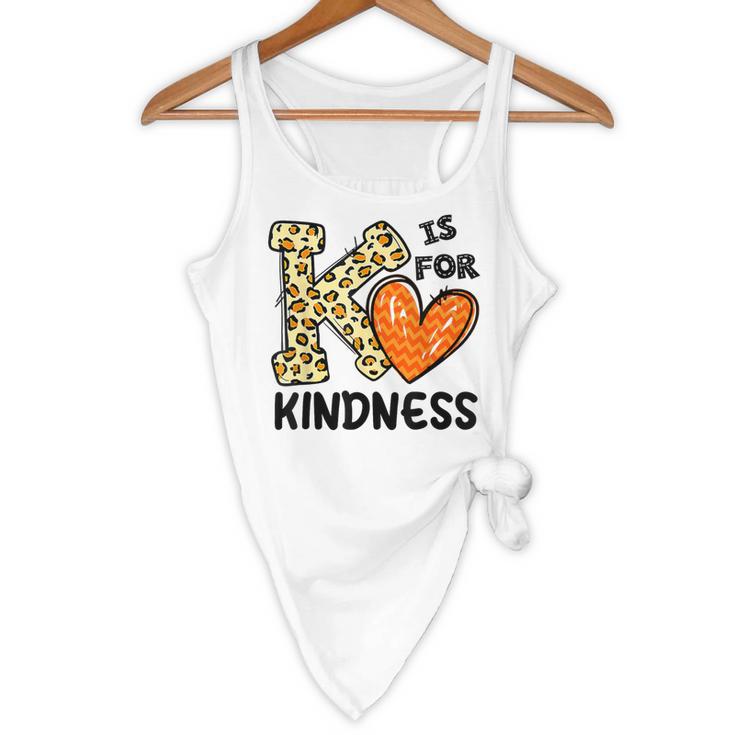 Unity Day K Is For Kindness Anti Bullying Orange Teacher Men Women Kids Flowy Tank, novelty gifts, funny gifts