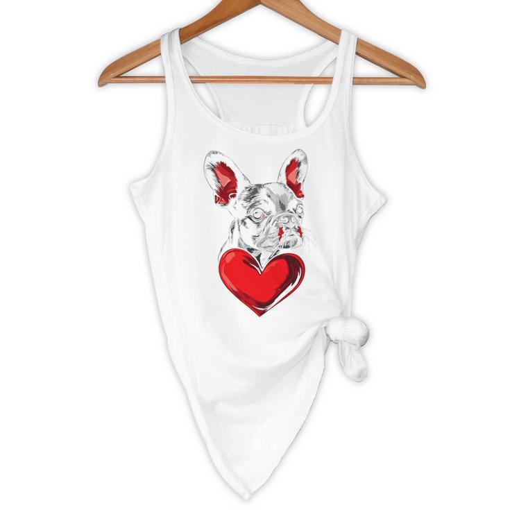 Valentine's Day Boston Terrier Dog Vector Flowy Tank, novelty gifts, funny gifts
