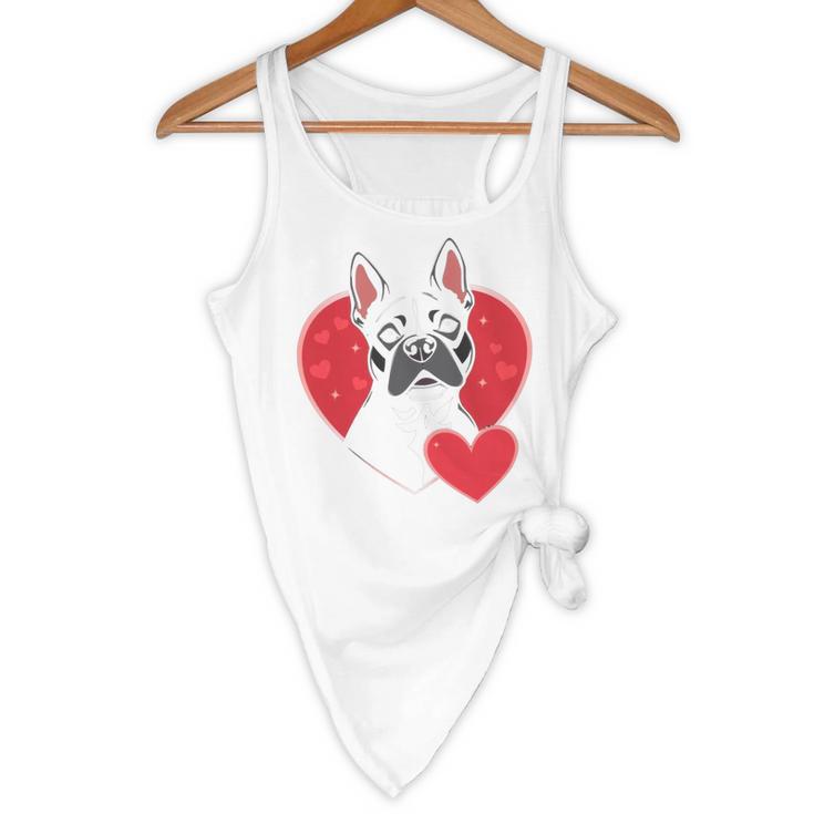 Valentine's Day Boston Terrier Flowy Tank, novelty gifts, funny gifts