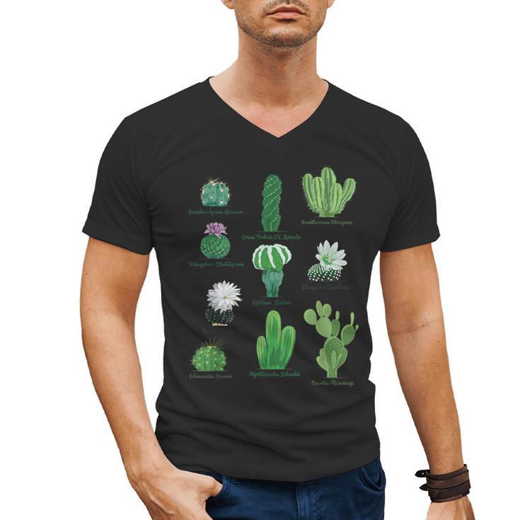 10 Types Of Cactus Succulent Teacher Chart Cactus Lover Tee Men's V-Neck T-Shirt
