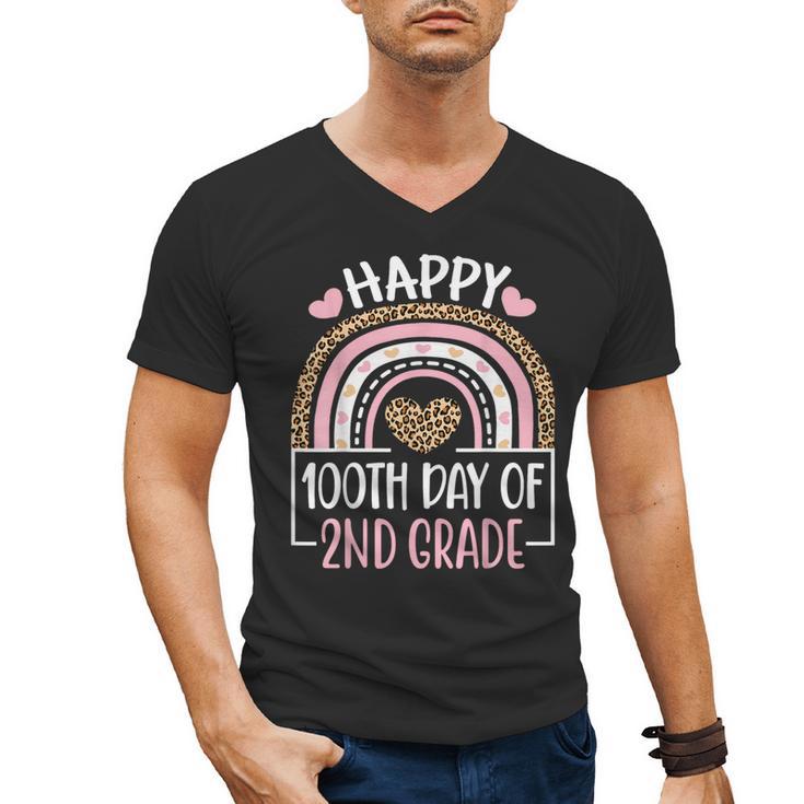 100th Day Of 2nd Grade 100 Days Of School Teacher Men's V-Neck T-Shirt