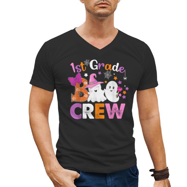 1st Grade Boo Crew First Grade Halloween Costume Teacher Kid Men's V-Neck T-Shirt