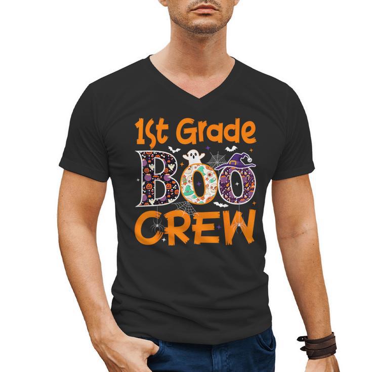 1st Grade Boo Crew First Grade Halloween Teacher Men's V-Neck T-Shirt