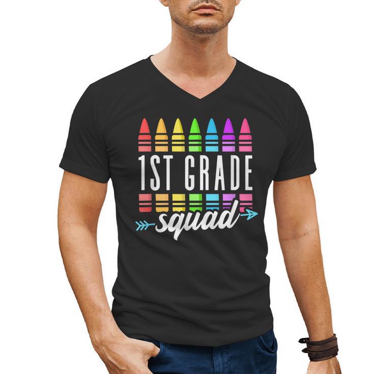 1st Grade Squad Back To School First Grade Teacher Boy Girl Men's V-Neck T-Shirt