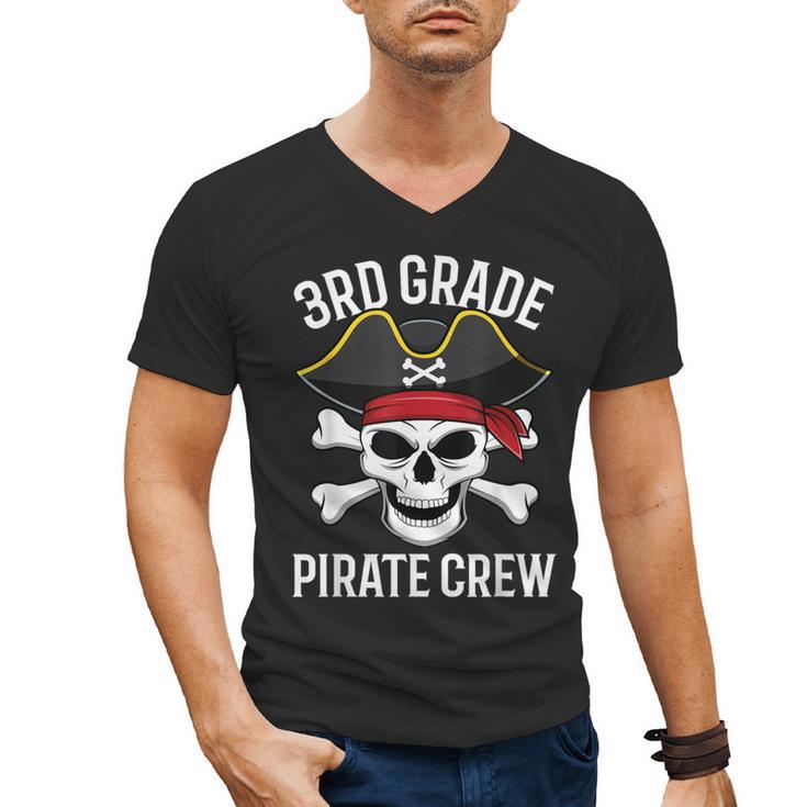 3rd Grade Pirate Crew Halloween Costume Student Teacher Men's V-Neck T-Shirt