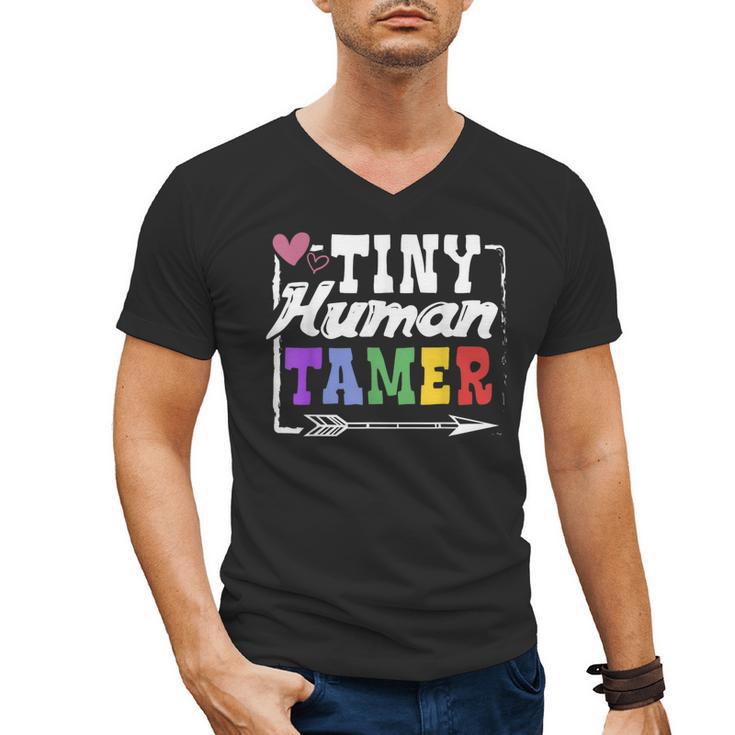 4 Teachers Or Parents Tiny Human Tamer Tee T-Shirt Men's V-Neck T-Shirt