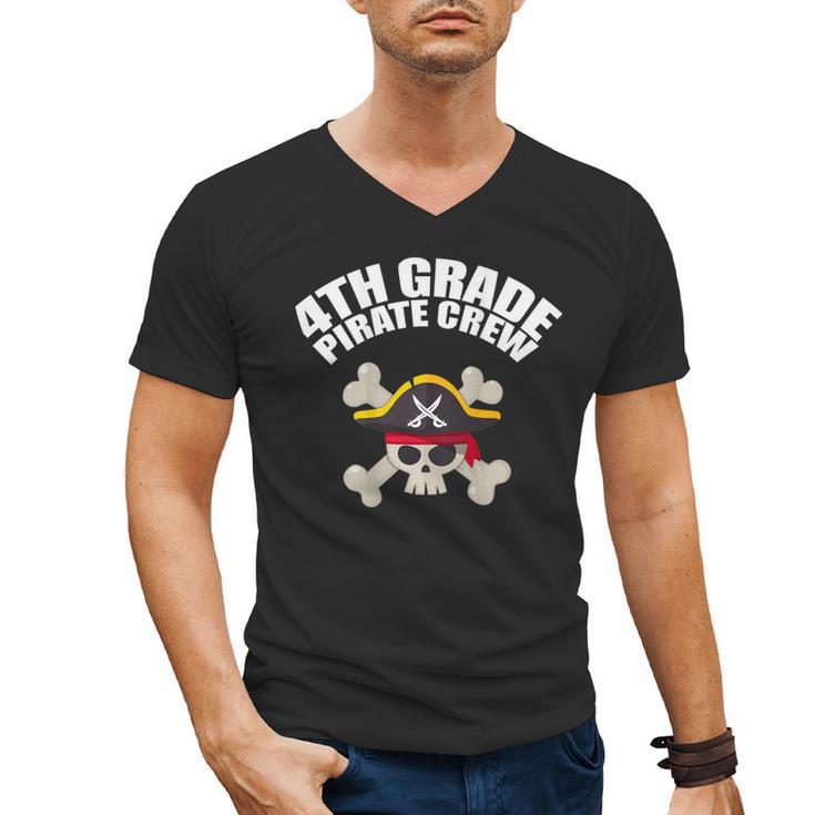 4th Grade Pirate Crew Halloween Costume Cool Teacher Student Men's V-Neck T-Shirt